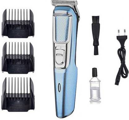 GM GEMEI 6077 RECHARGEABLE PROFESSIONAL HAIT CLIPPER BEARD TRIMMER WITH 3 STUBBLE COMB FOR MEN BATTERY RUN TIME 60 MIN Trimmer 60 min  Runtime 2 Length Settings