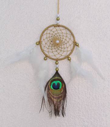 handymandy store sing peacock white gold Car Hanging Ornament