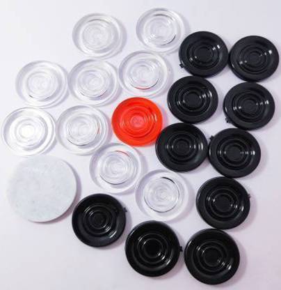 Hyper 001 Transparent coins/pawns for carrom board Carrom Pawns (Pack of 20) Carrom Pawns