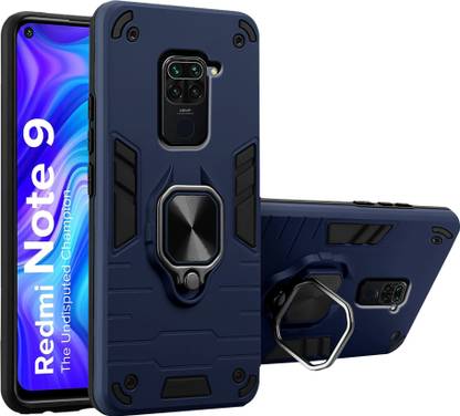 Shopsji Back Cover for Redmi Note 9 |Back Cover with Ring Holder and In-Built Kickstand Redmi note 9