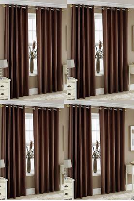 Radhey Radhey Decor 304 cm (10 ft) Long Door Polyester Semi Transparent Curtain (Pack Of 8)