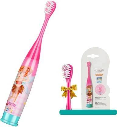FATFISH Pack of 1 Kids Cartoon Printed Extra Soft Electric Battery Powered Toothbrush For Girl Kids(1Pc) Electric Toothbrush (Multicolor) Electric Toothbrush