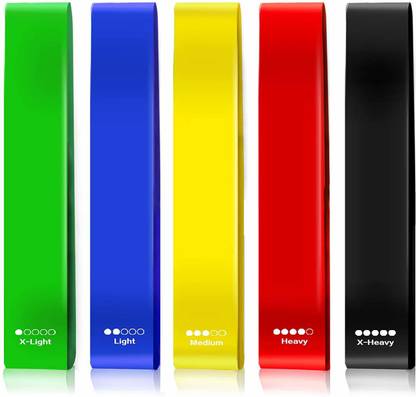 HBD SALES Resistance Loop Exercise Belt, Heavy Workouts for Men & Women [Set of 5- 1 Piece] Resistance Band