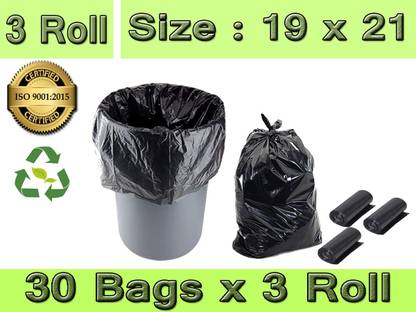 Bye Bye JUNK PACK OF 3 ROLLS Medium 13 L L Garbage Bag  Pack Of 90