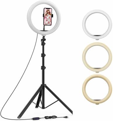 airtech Big Led Ring Light 10" With Tripod Stand For Video Shoot, Reels, Monopod Tripod, Monopod, Tripod Kit, Monopod Kit