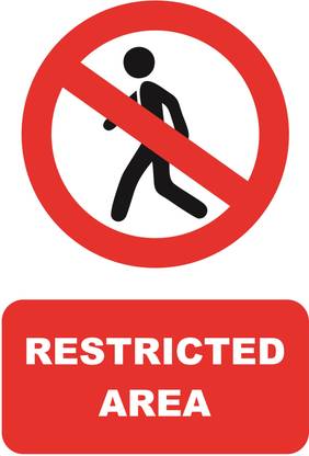 RESTICTED AREA SIGN STICKER 274.32 cm RESTICTED_AREA01 Self Adhesive Sticker