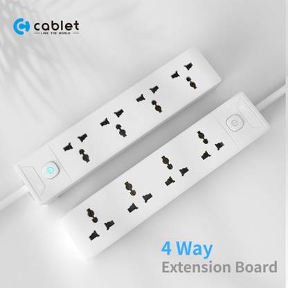 Cablet 4010-45 - 4 Universal Socket, 1 Switch and 4.5m Heavy Duty Cable 4  Socket Extension Boards