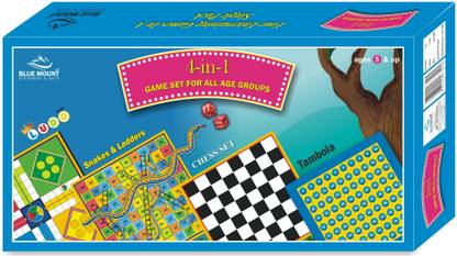 Blue Mount 4 In 1 Combo Game Set Party & Fun Board Game