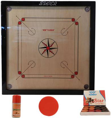 TURBO Carrom Board Large With coin Stricker and carrom powder 81 cm Carrom Board