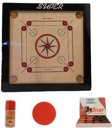 TURBO Carrom Board Medium With Coin Stricker and Carrom powder 66 cm Carrom Board