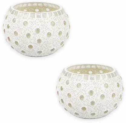 shri ganesh handicrafts candle telight holder Glass 2 - Cup Candle Holder Set