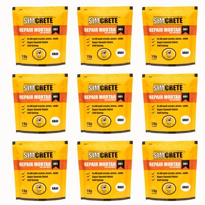 Simcrete 401 Grey Cement Bundle of 9 Crack Filler