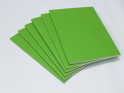 INNAXA Softcover [ Parrot Green ], Blank Pages, Pack of 6 Journals to Write Notebook, Notebook for Students and Office Writing Journal Notebook, A5 Size - 210 mm x 140 mm - 64 Blank Pages A5 Notebook Blank 64 Pages