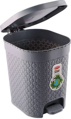SONAL - FAB Small Size Pedal Bin - Capacity: 7 LTR, Plastic (24cmx16cmx26cm) - Plastic Dustbin