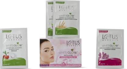 LOTUS Herbals WhiteGlow Insta Glow Fairness Facial Kit ( Pack of 4 )