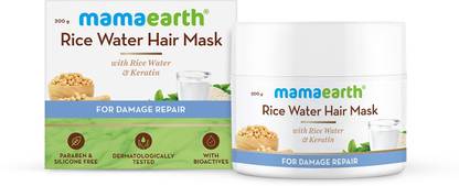 Mamaearth Rice Water Hair Mask with Rice Water & Keratin For Smoothening Hair & Damage Repair