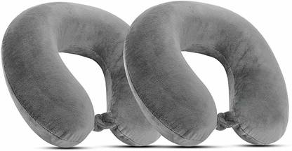 AUCTIMO Micro Fiber U-Shaped Soft Travelling Pillow Set of 2 Neck Pillow Neck Pillow Neck Pillow