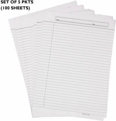 KAIZEN White One Side Ruled Other Side Blank Interleaf A4 120 gsm, 130 gsm A4 paper