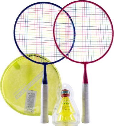 PERFLY by Decathlon KID'S BADMINTON RACKET DISCOVER SET - PINK / BLUE Blue, Red Strung Badminton Racquet
