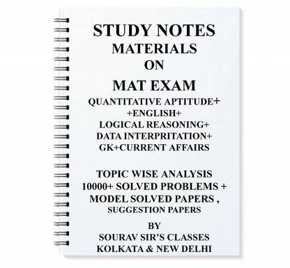 Study Materil For Mat Management Aptitude Test All Papers Solved Topicwise Solution Explanation