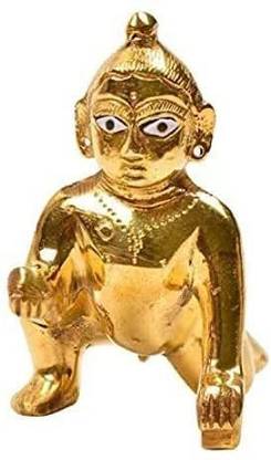 krishnagallery1 Brass 100% orignal laddu gopal ( 0 No ) pure brass pital laddu gopal Decorative Showpiece  -  6 cm