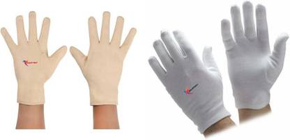 GOLDFINCH Cotton Cricket Multipurpose Hand Protect Re-usable Batting Inner Gloves Set of 2 Wicket Keeping Gloves