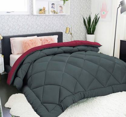 Icm Checkered Double Comforter for  Mild Winter
