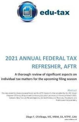2021 Annual Federal Tax Refresher, AFTR