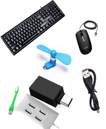Intex .Full-Sized Keyboard , Hotkeys and function for Desktop/Laptop/Smart TV Spill-Resistant Wired USB Keyboard with 10 million keystrokes lifespan Wired USB Optical Mouse Wired Optical Mouse (USB 2.0, Black) USB Hand Fan Mini USB Fans Cooler Hand Phone Cooling Fan High speed 4 Ports 2.0 USB Hub (Black) MIN POWER BANK CABLE TYPE C ADOPTER TUKDI /portable-mini-flexible-usb-led-light-led-lamp-for-keyboard-reading-laptop-desk Combo Set