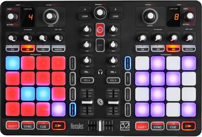 Hercules P32 Wired DJ Controller With USB 2.0 & 3.0 Support DJUCED Software Installed