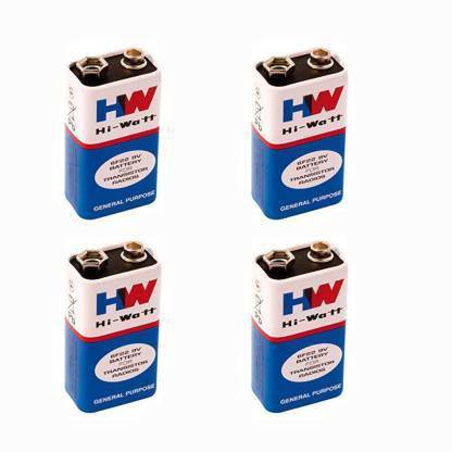 samest (Pack of 4) 9 VOLTS HW BATTERY, HI-WATT 100% 9V Long Life  9V BATTERY  Battery