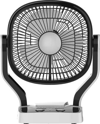 IMPEX Rechargeable Fan (BREEZE D1) with LED Light Dual Speed Mode 7 mm 3 Blade Table Fan