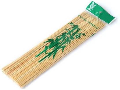 Gambit Bamboo BBQ Sticks/Kebab Sticks/Wooden skewers/Bamboo Skewers/Roasting Oven, Microwave and Pan, BBQ Friendly for Kabab, Paneer Tikka, Seekh, Barbeque and Grilling Disposable Bamboo Roast Fork