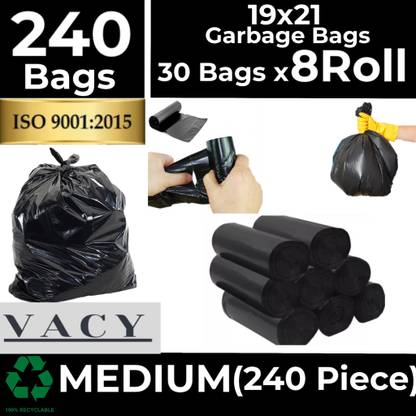 VACY 19x21-8Roll Medium 18 L Garbage Bag  Pack Of 240