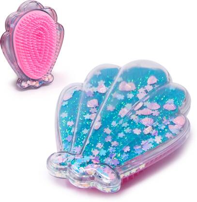 FIDDLERZ Hand Hair Brush stylish Detangler For Kids Girls Comb Detangling Hairbrush Marmaid Style - Multicolor