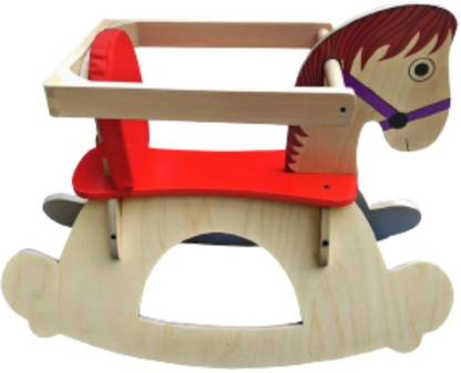 Hilife Wooden Rocking Horse Ride On for Kids