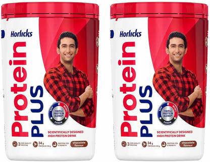 HORLICKS Protein Plus Chocolate Flavour 400 Gram Jar Pack of 2