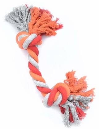 DALTON ENTERPRISES Cotton Rope Chew Toy for Dogs Large with 2 Chew Knots - Extra Durable (Color May Vary) Cotton Chew Toy, Training Aid, Soft Toy For Dog