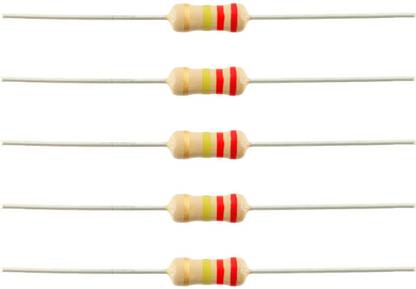 gobagee 220K ohm Half Watt 1/2 Watt 5% 5pcs Carbon Film Resistor -Total 5 pcs Fixed Resistor