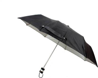 ORANGE TAHA 3 FOLD PLAIN BLACK UMBRELLA Umbrella