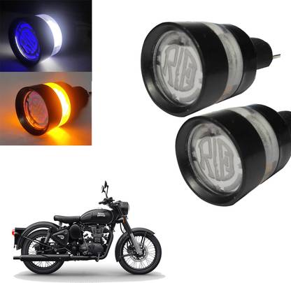 Vagary BULLET-HANDLE-WHT-BLU-ORG-007 Indicator Light Motorbike LED for Royal Enfield (12 V, 24 W)
