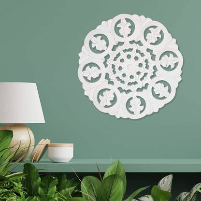 Timberly MDF Wall Panel | Round Design Wall Mounted Panel for Living Room | Wall Hanging Panel (12 x 12 Inch) - Set of 1