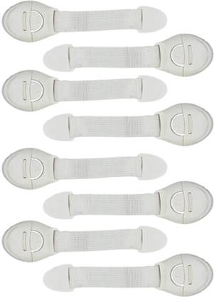 Ladwa 8 Pieces Baby Safety & Baby proofing Flexible Nylon Strap Locks for Cabinet and Drawers Doors and Multi-Purpose Use