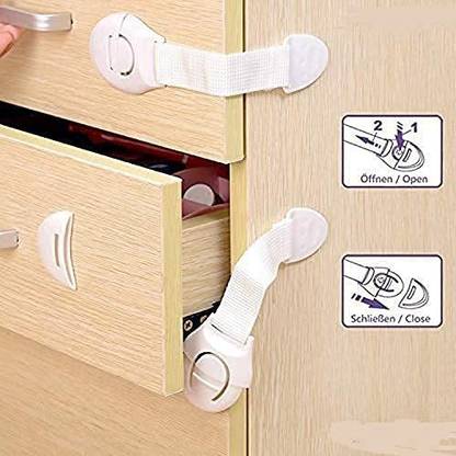 Ladwa 20 Pieces Baby Safety & Baby proofing Flexible Nylon Strap Locks for Cabinet and Drawers Doors and Multi-Purpose Use