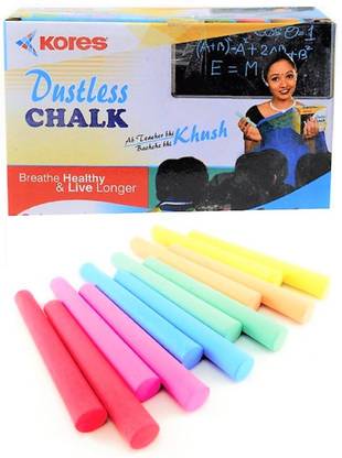 KORES COLOURFUL Dustless Chalk, 144 pcs Board Chalk