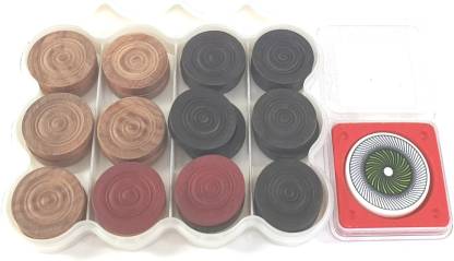 Pioneer The Legend Combo - Intl Apvd Carrom Coins/Striker-set ( colour may vary) 0.6 cm Carrom Board