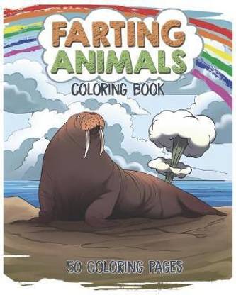Farting Animals Coloring Book. 50 Coloring Pages.