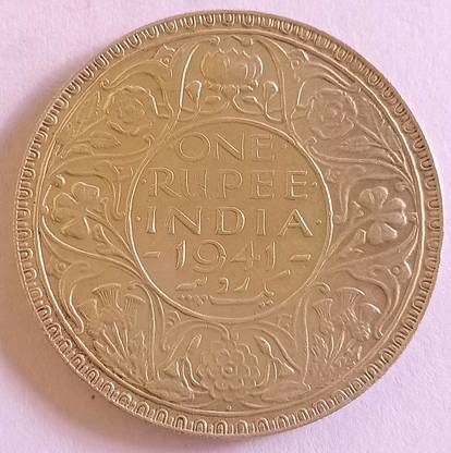 MANMAI COINS TOP CONDITION - BRITISH INDIA - 1 Rupee - George VI 1941 Silver (.500) 11.66 g 30.5 mm Medieval Coin Collection