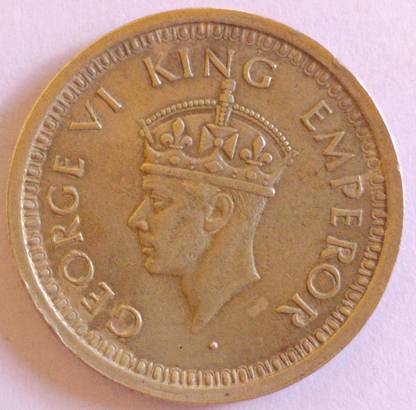 MANMAI COINS BRITISH INDIA - 1 Rupee - George VI 1944 Silver (.500) 11.66 g 30.5 mm Medieval Coin Collection