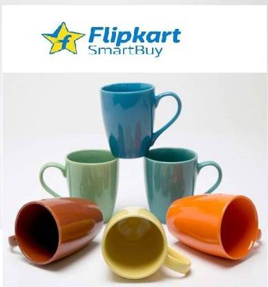 Flipkart SmartBuy Pack of 6 Ceramic Pack of 6 Cup abstract tea/coffee cups met milk/coffee mugs of elegance design